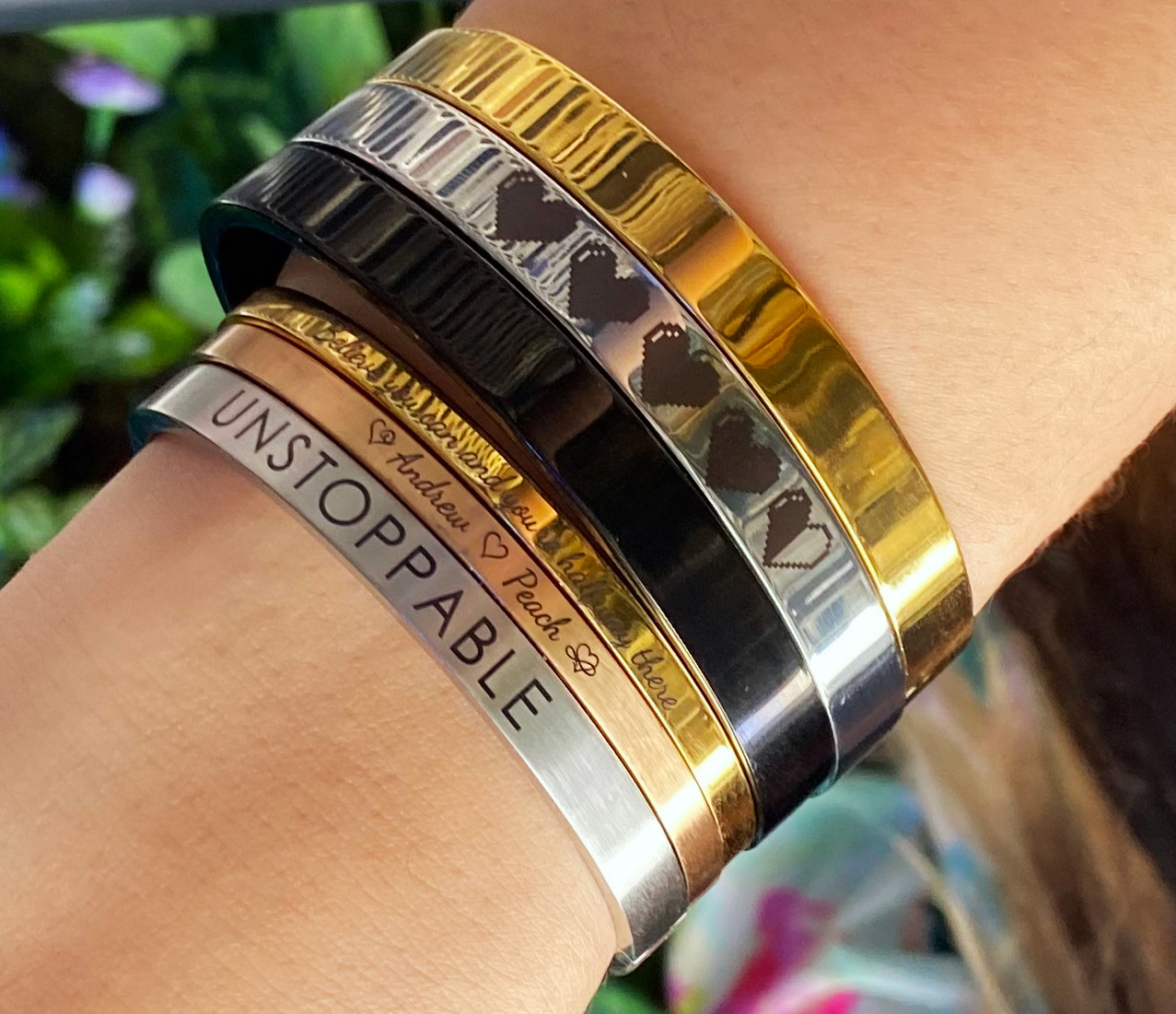 Personalized cuff bracelet, custom name bracelet, one-of-a-kind jewelry