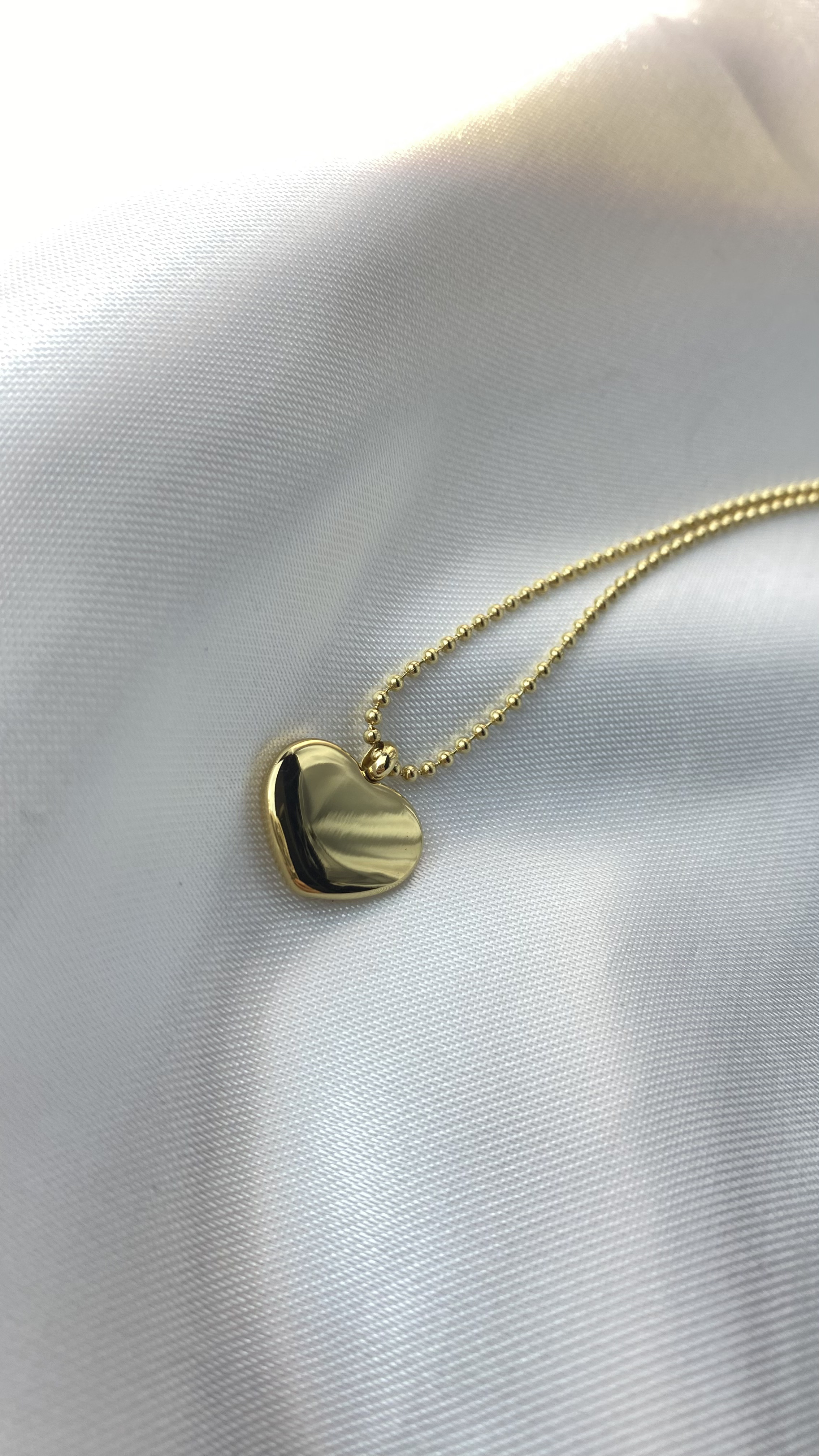 Heart necklace 18k gold plated, Cute necklace